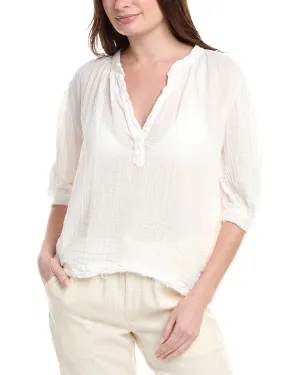 9seed Lightweight Gauze Dashiki Puff Sleeve Top