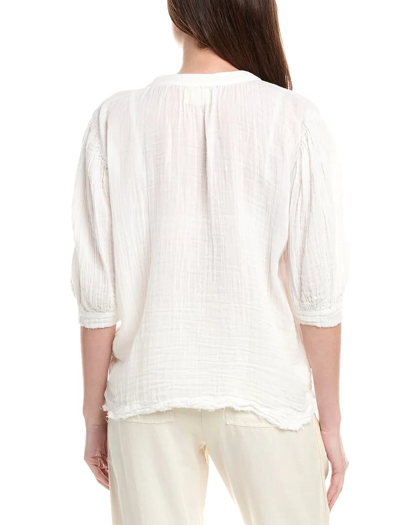 9seed Lightweight Gauze Dashiki Puff Sleeve Top