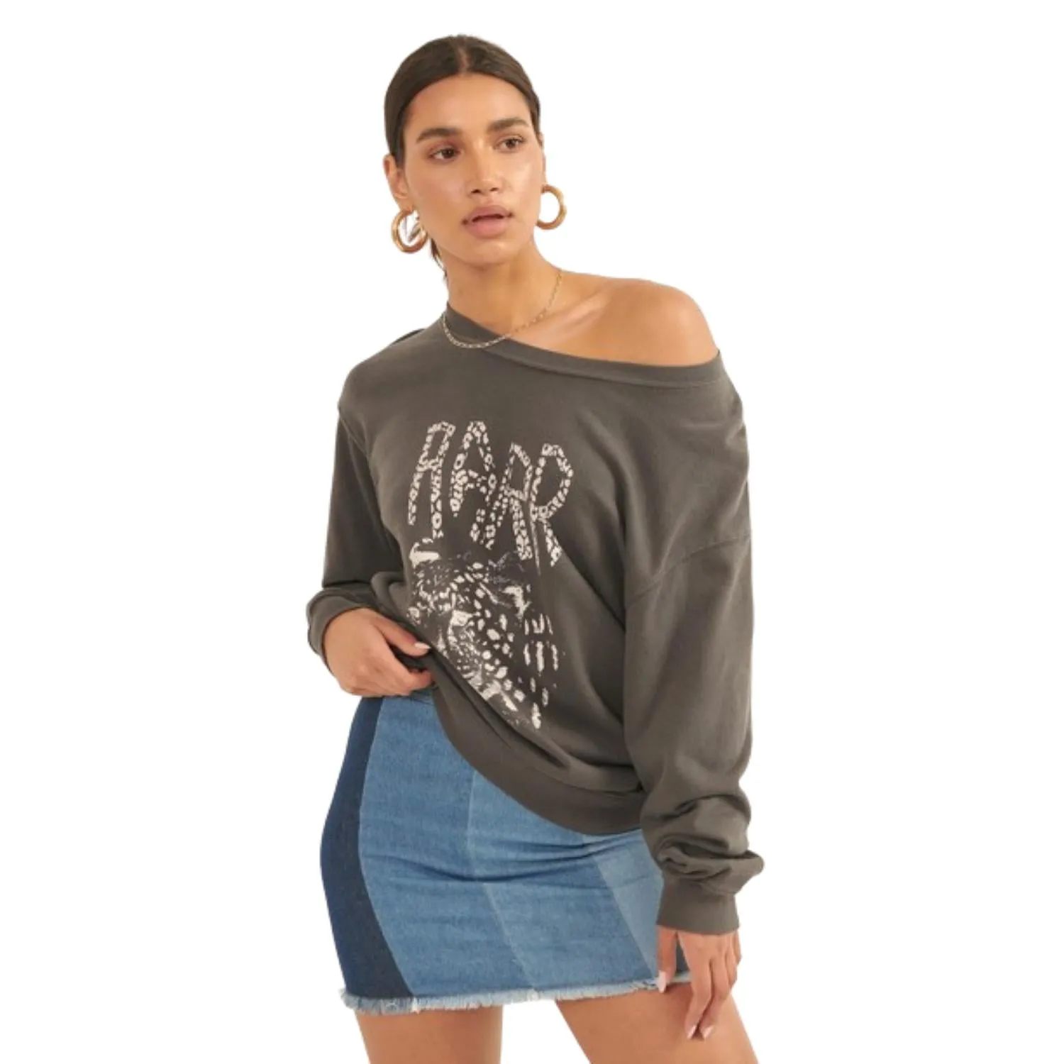 A Garment Dyed French Terry Graphic Sweatshirt