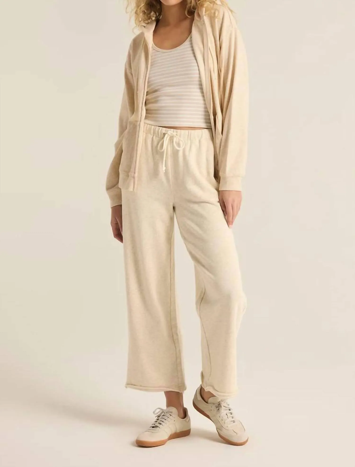 Academy Zip Up Hoodie In Oatmeal Heather
