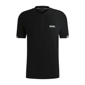 Active slim-fit knit polo with moisture management