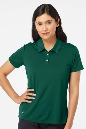 Adidas Womens Performance UPF 50  Short Sleeve Polo Shirt - Collegiate Green