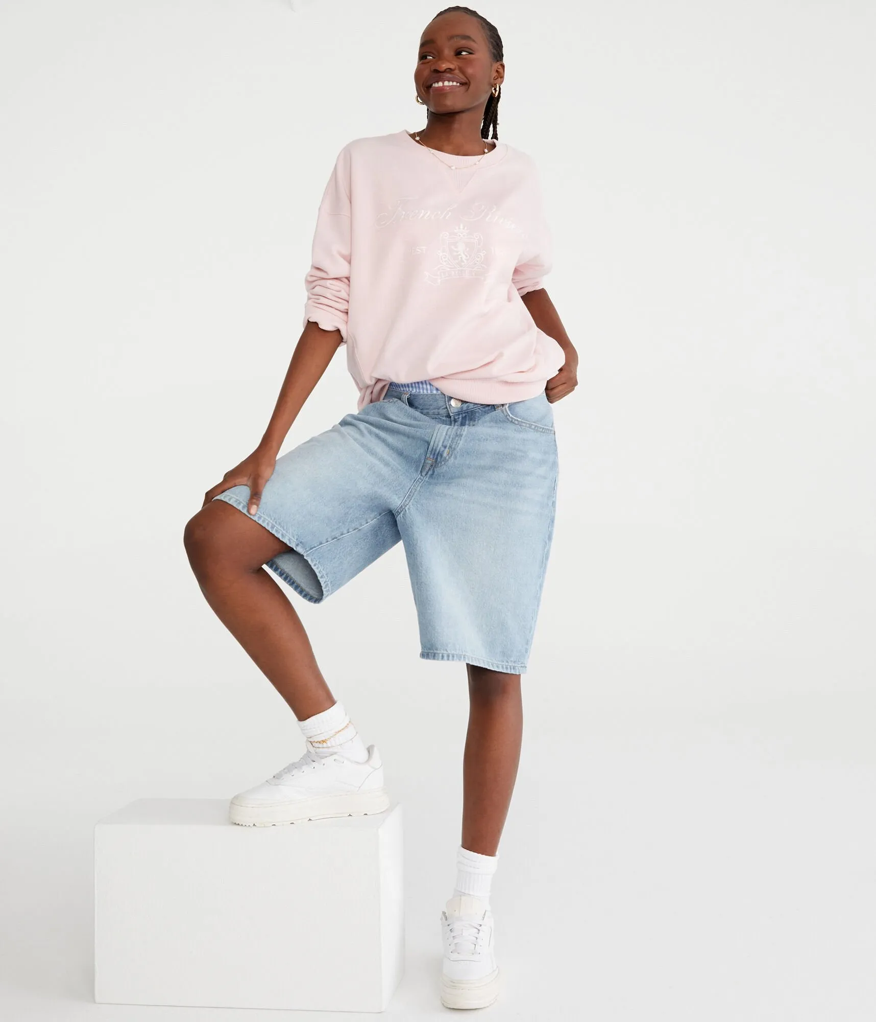 Aeropostale French Riviera Oversized Crew Sweatshirt