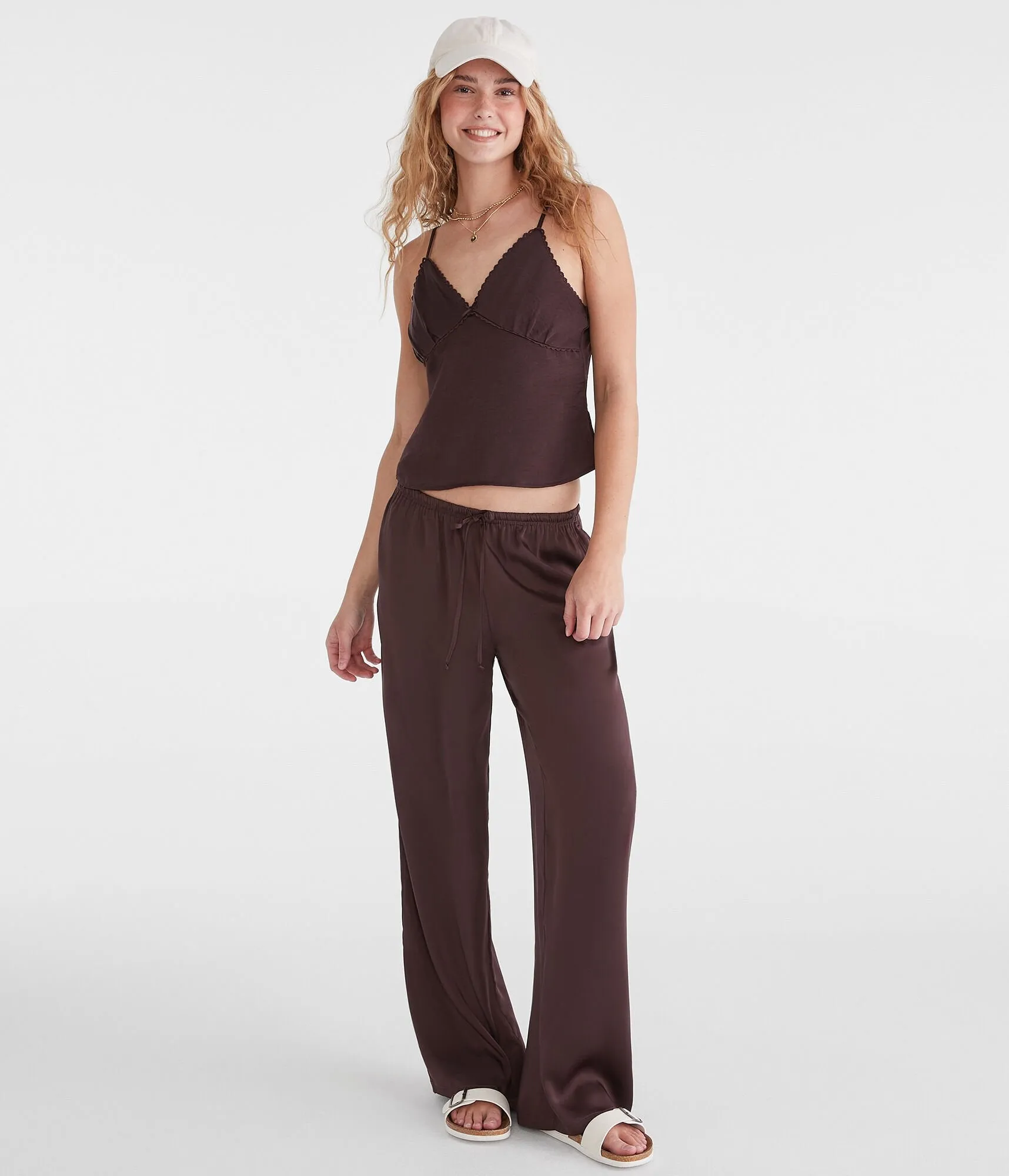 Aeropostale Satin Wide Leg Pants