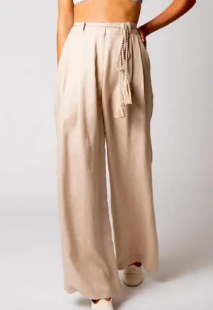 Ainsley Linen Pant In Marine Blue