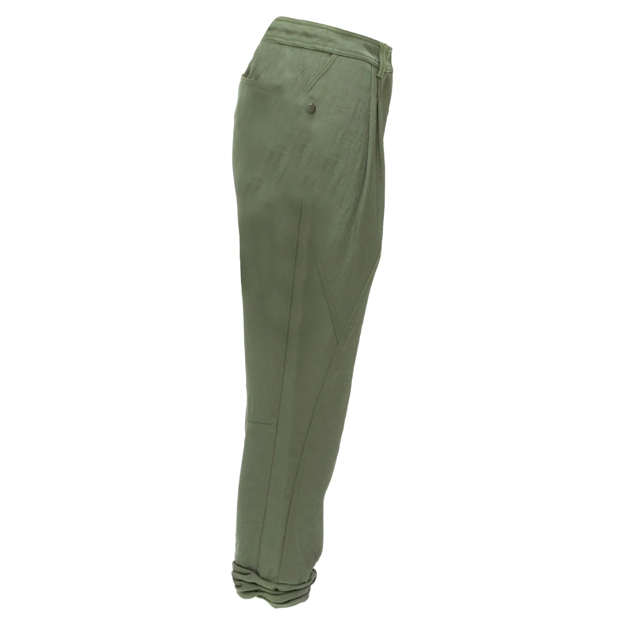 Alexander Wang Twill Panelled Back Pockets Ruched Hem Safari Pants