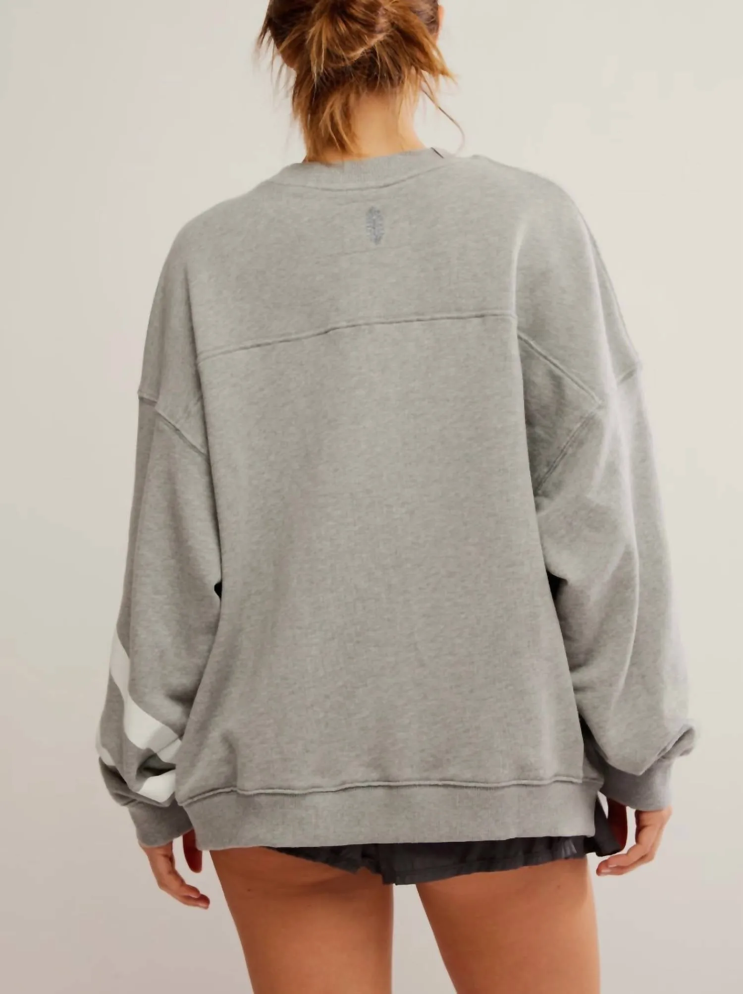All Star Logo Pullover Sweatshirt In Heather Grey/white