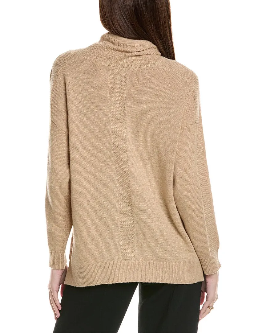 Anne Klein Mock Neck Cashmere-Blend Sweatshirt
