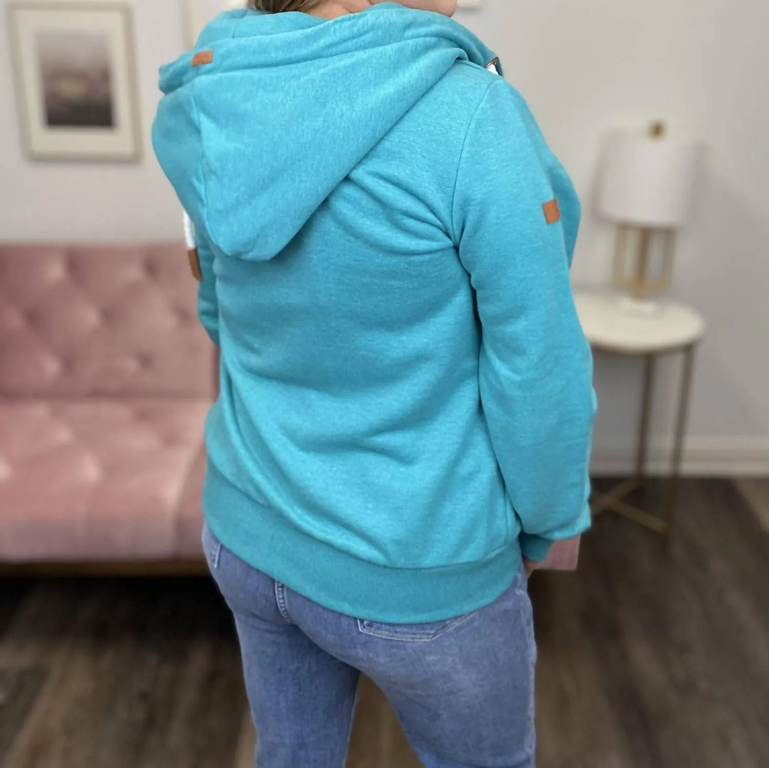Athena Full Zipper Hoodie In Lake