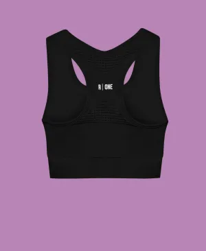 B-Confident Q-NOVA® Regenerated Material Nylon Sports Bra | Black
