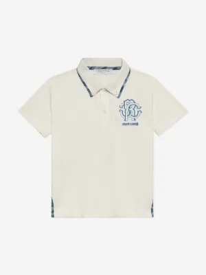 Baby Boys Logo Polo Shirt in White