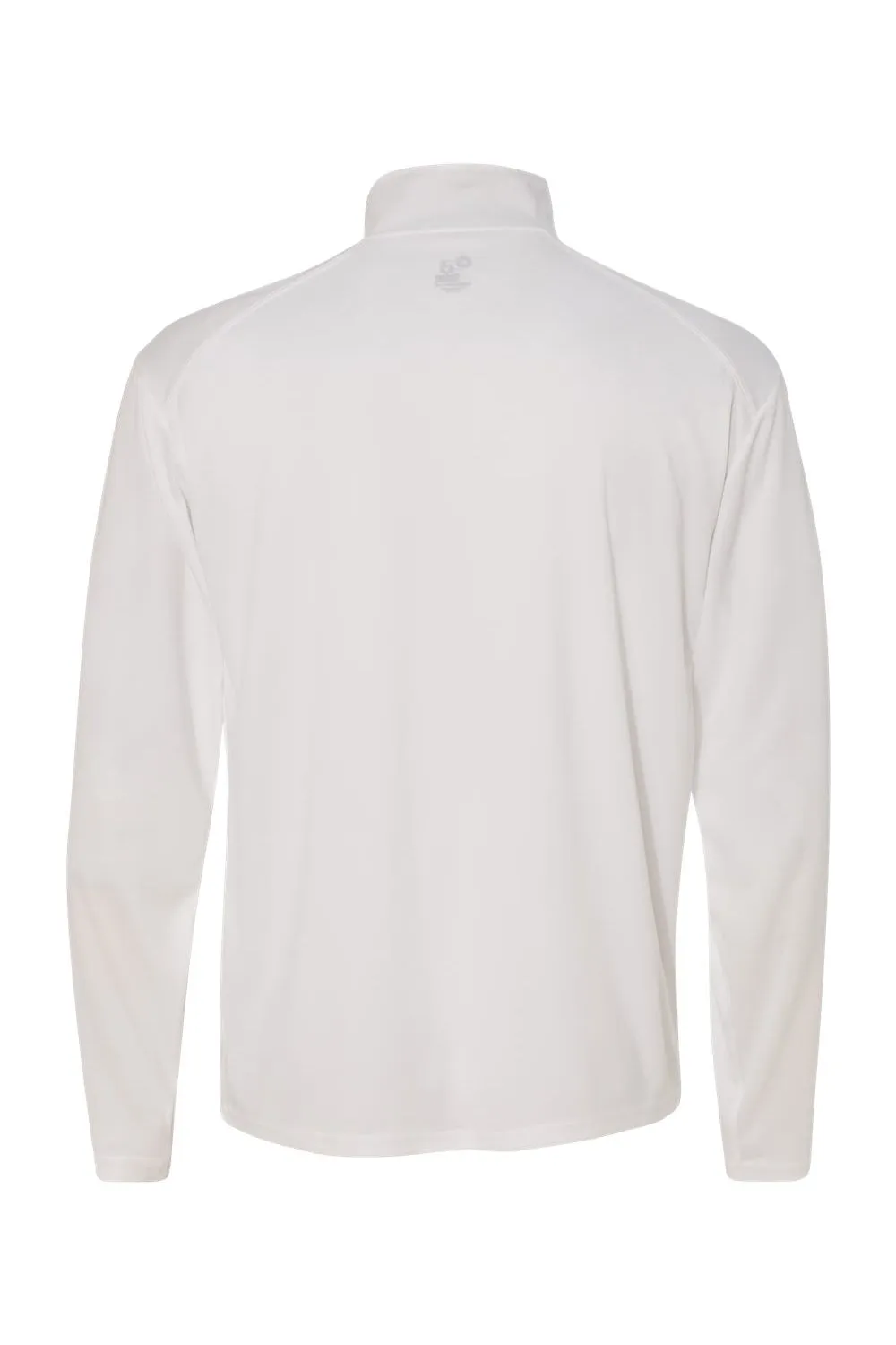 Badger Mens B-Core Moisture Wicking 1/4 Zip Sweatshirt - White/Graphite Grey