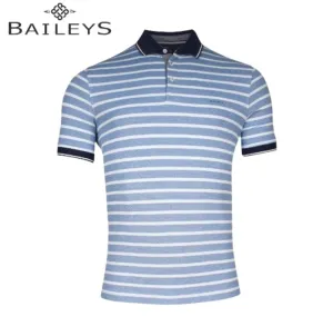 Baileys Stripe Pique Cobalt Polo Shirt Blue