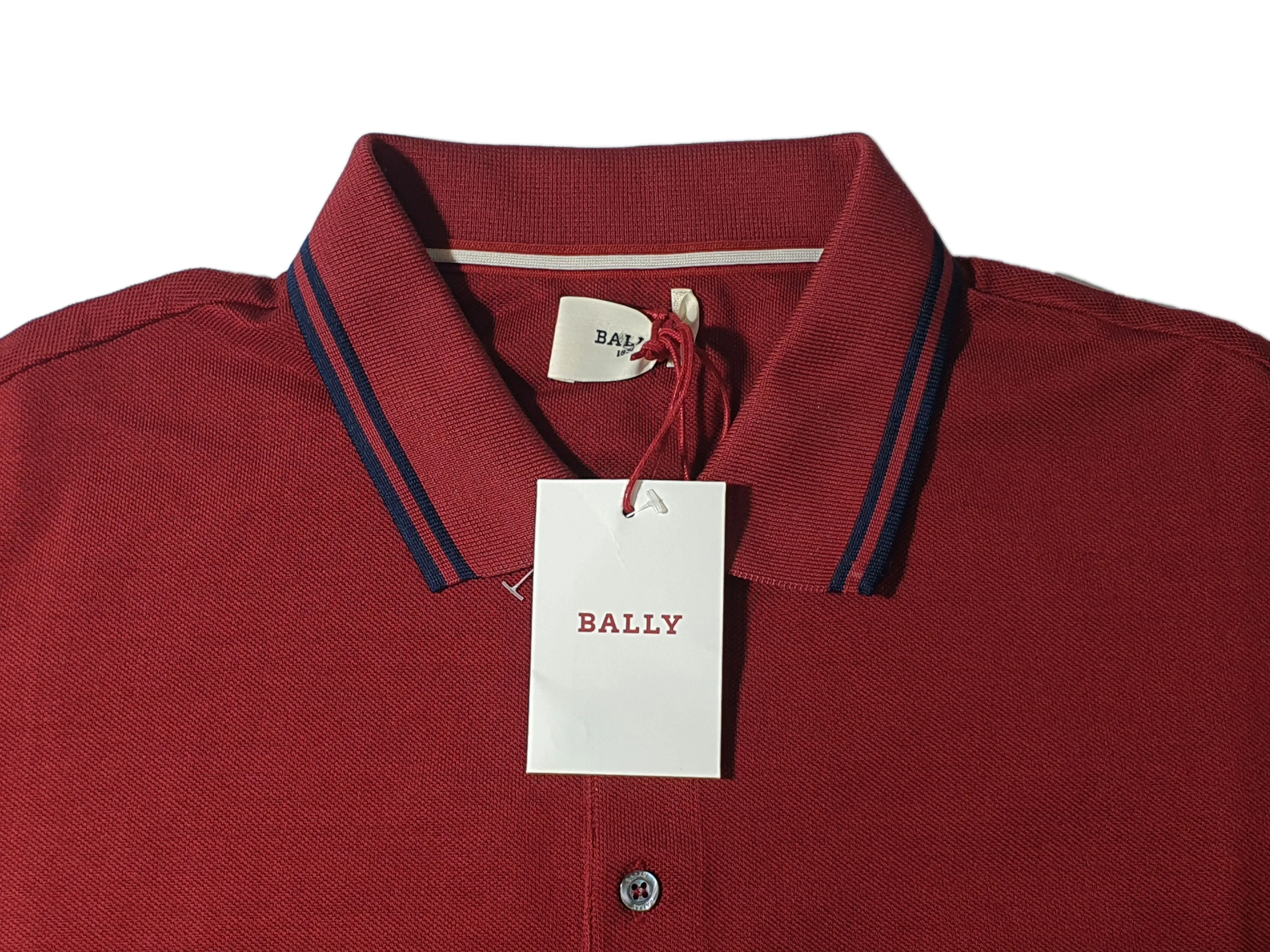 Bally 6240247 Men's Red Cotton Polo Shirt Size 3XL