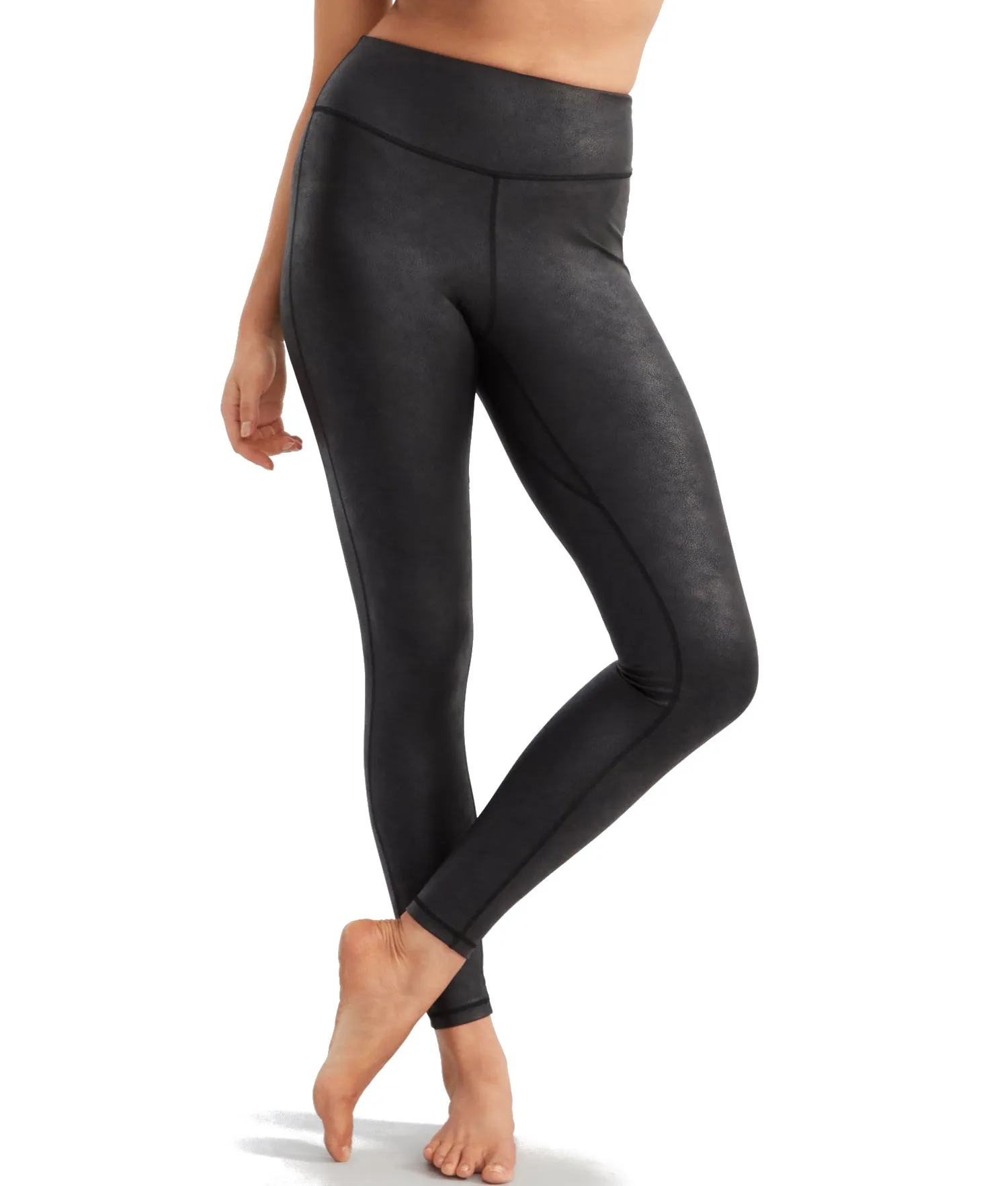 Bare Women's Faux Leather High-Waist Leggings