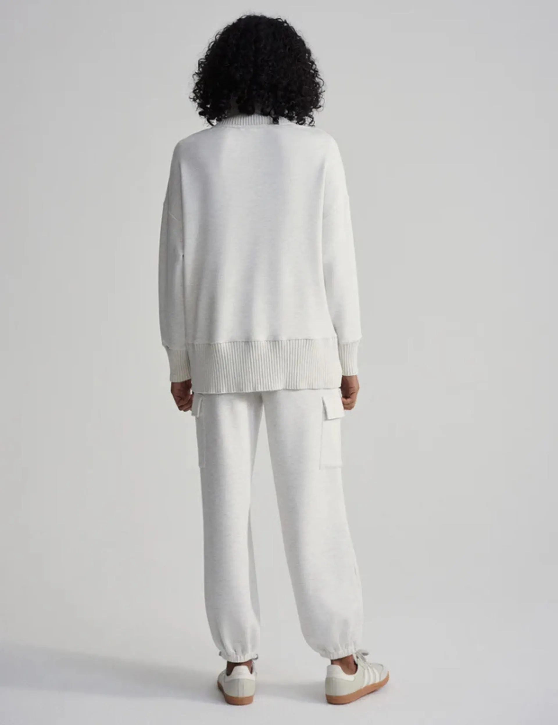 Barker High-Neck Sweat - Ivory Marl