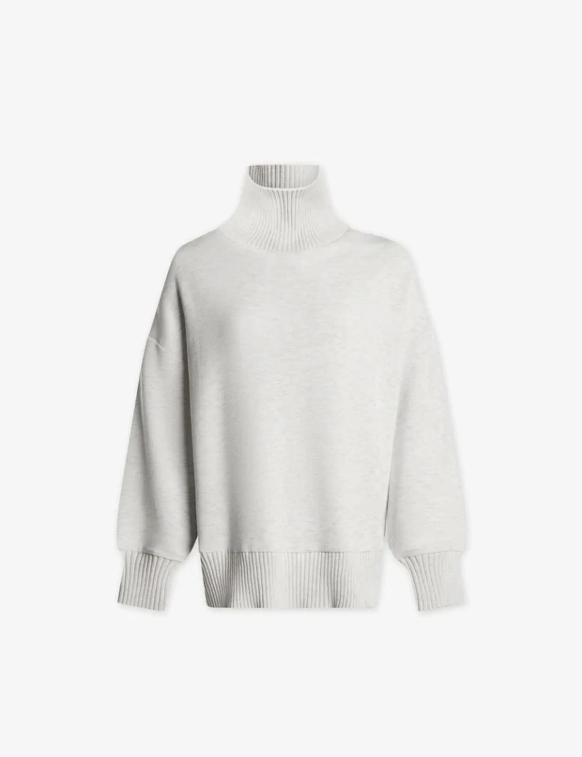 Barker High-Neck Sweat - Ivory Marl