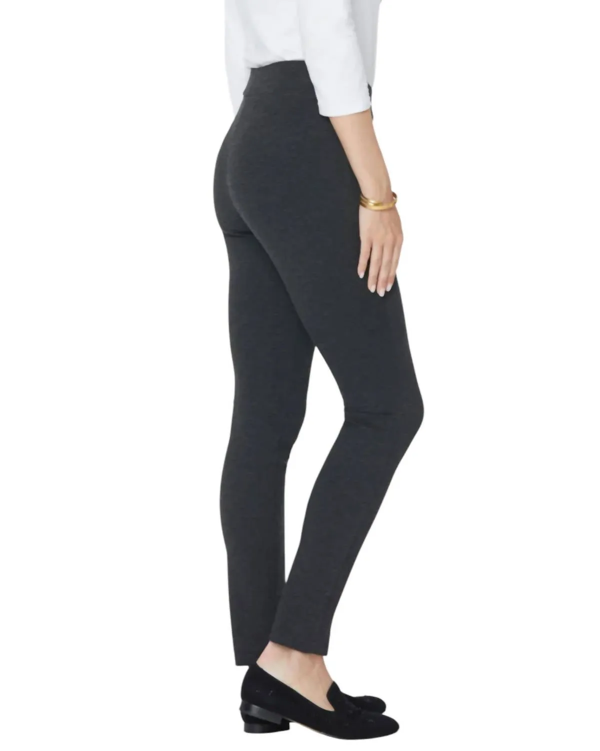 Basic Legging With Front Slit In Black