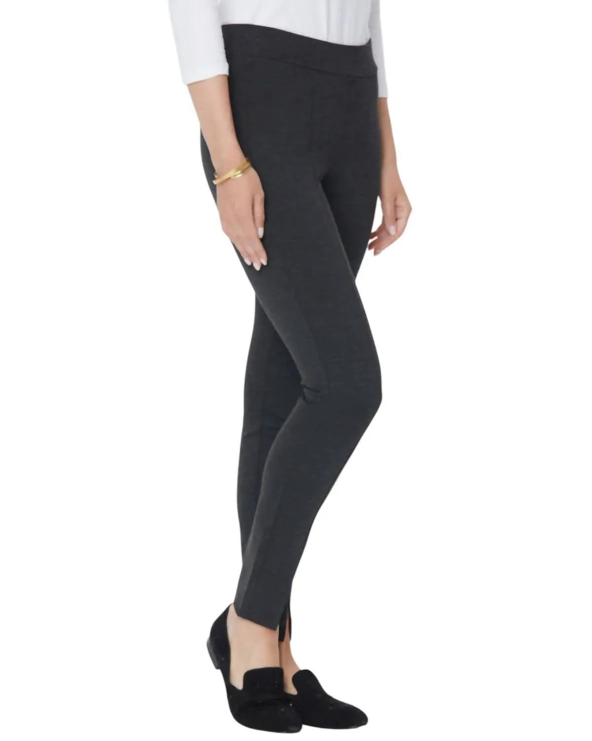 Basic Legging With Front Slit In Black