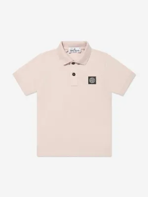 Boys Compass Logo Polo Shirt in Pink