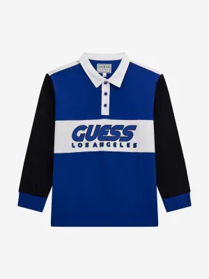 Boys Heavy Jersey Polo Shirt in Blue