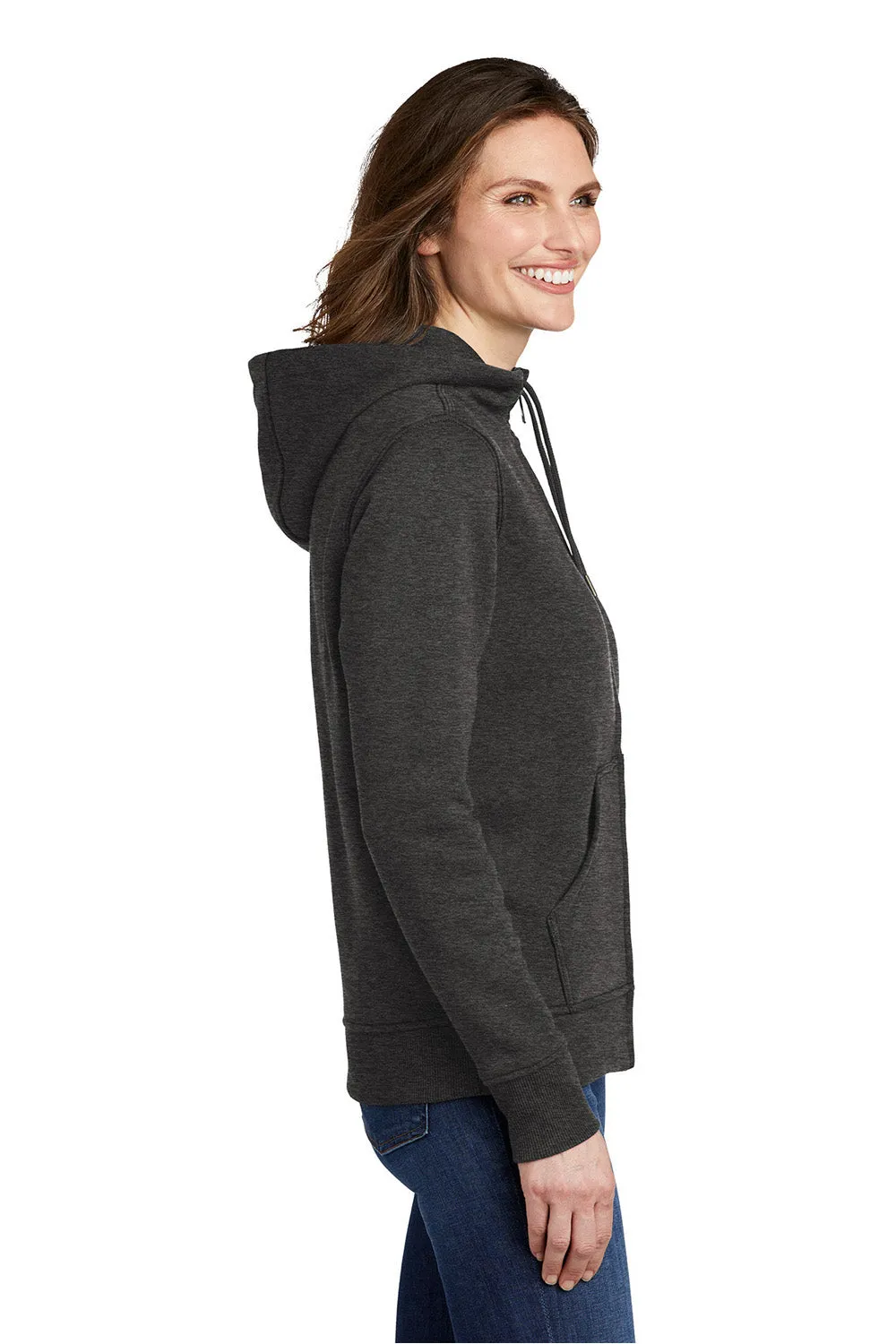 Carhartt Womens Clarksburg Full Zip Hooded Sweatshirt Hoodie w/ Pockets - Heather Carbon Grey