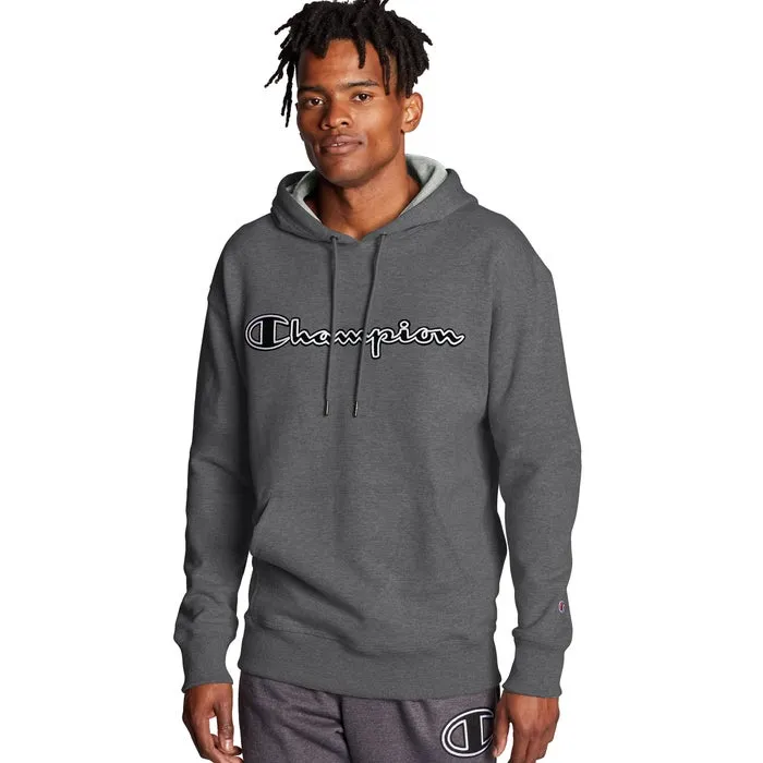 Champion Powerblend Fleece Pullover Hoodie, Chainstitch Logo
