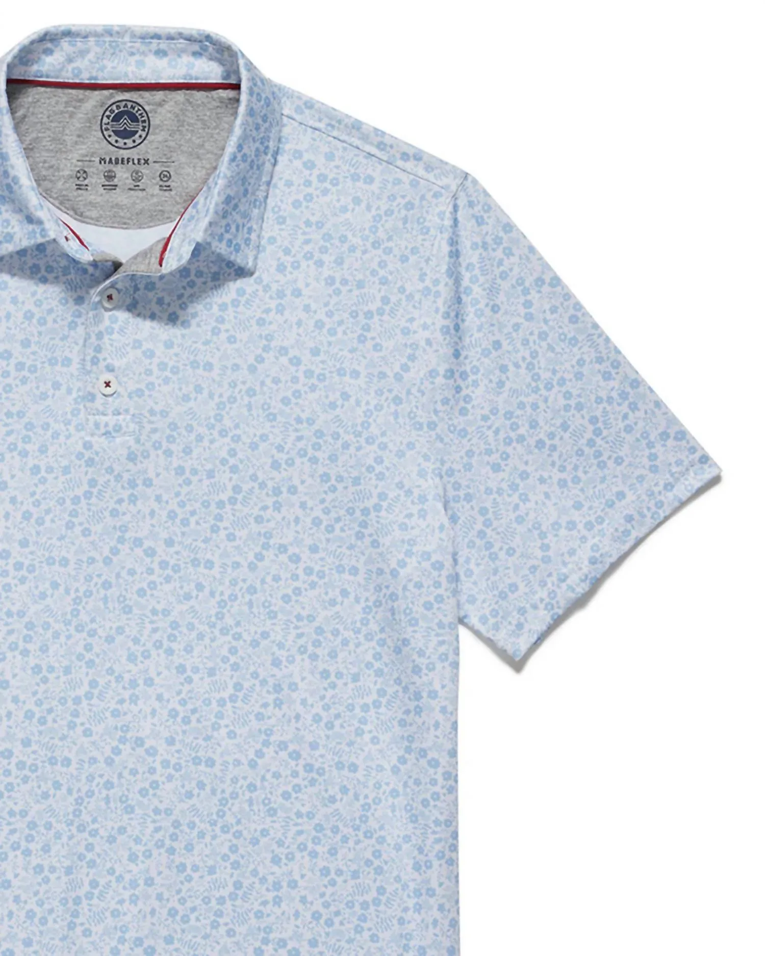 Cobbtown Floral Performance Polo In Blue