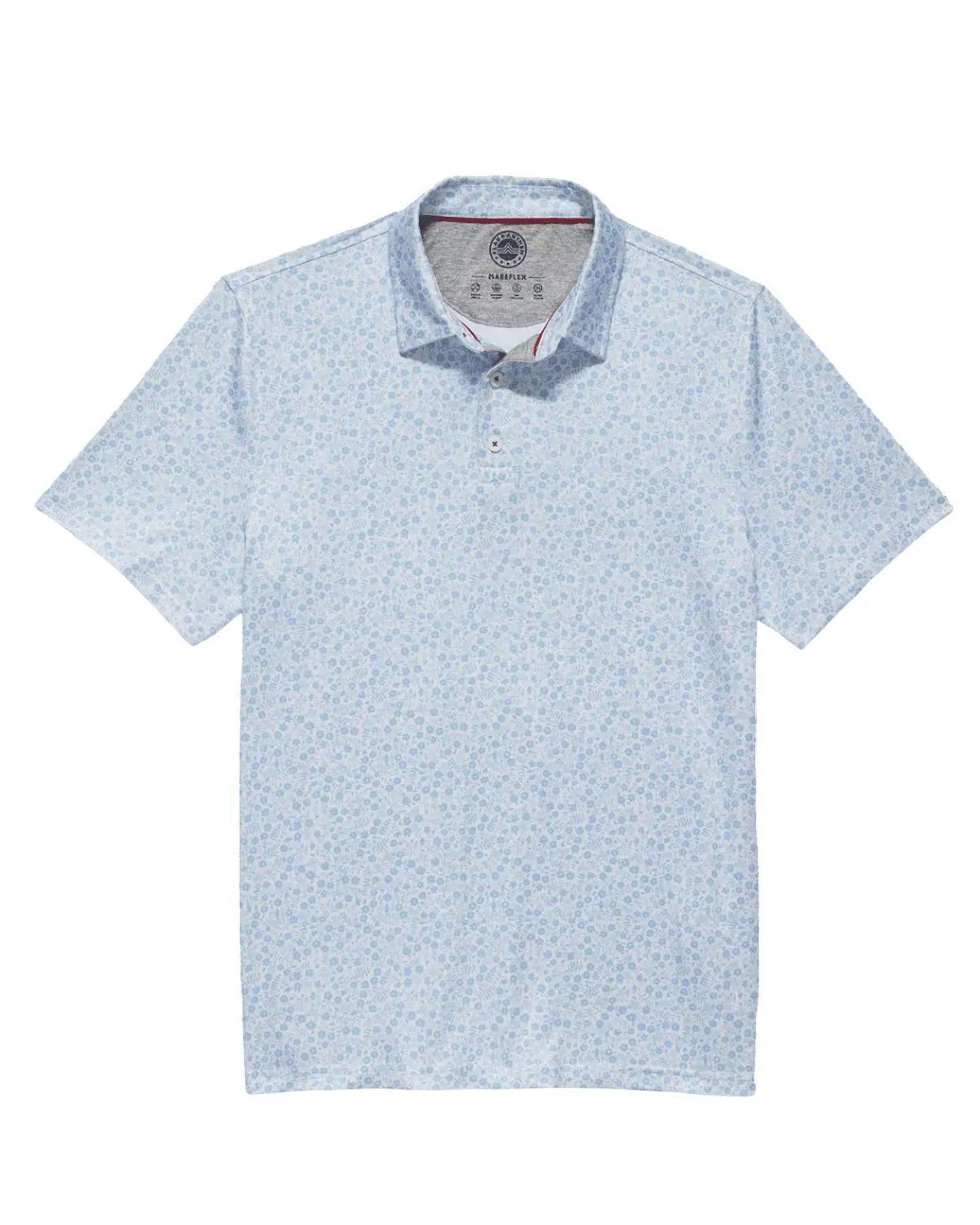 Cobbtown Floral Performance Polo In Blue