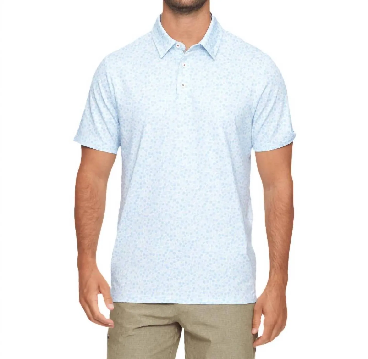 Cobbtown Floral Performance Polo In Blue