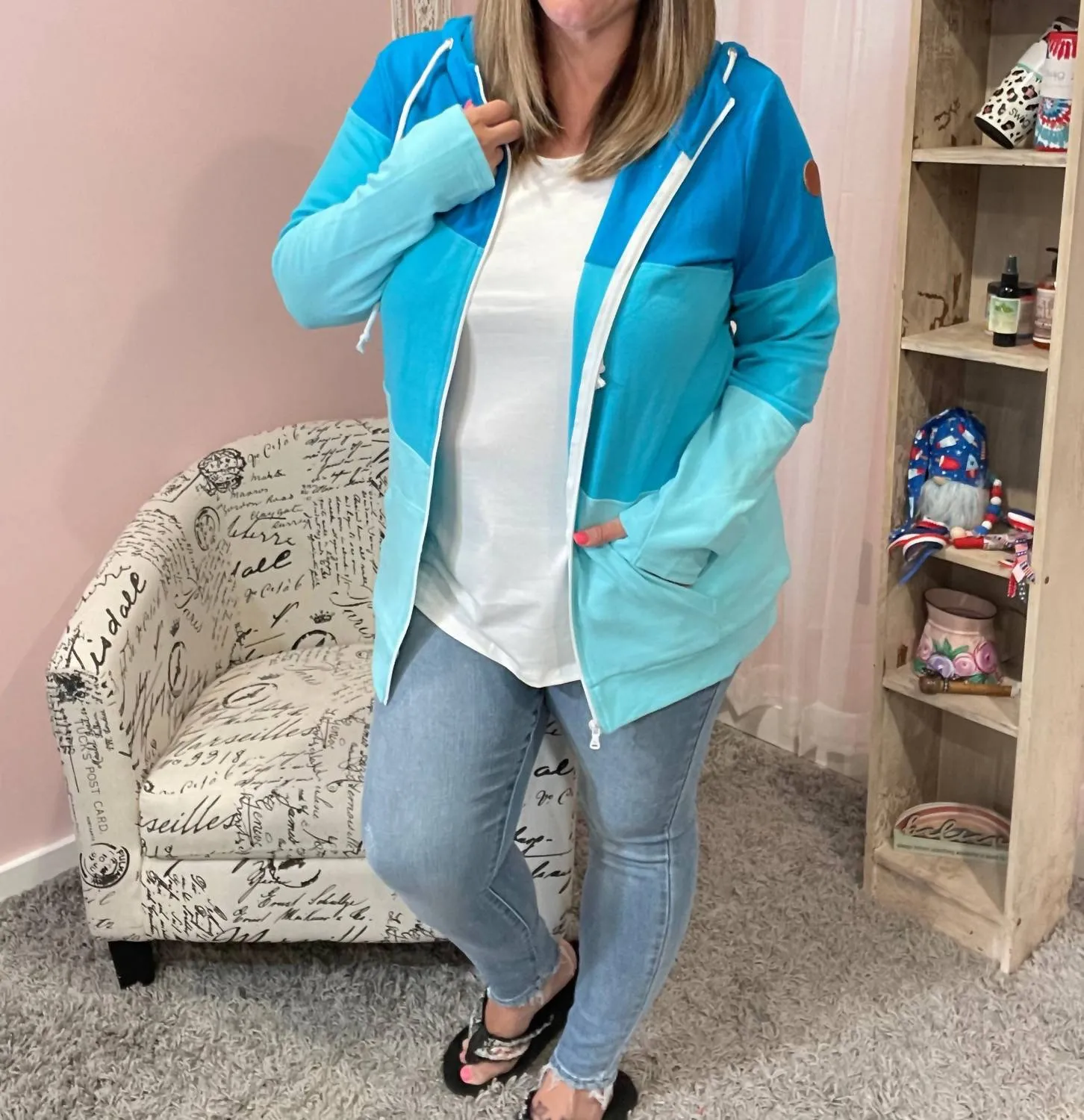 Colorblock Fullzip In Ocean Waves