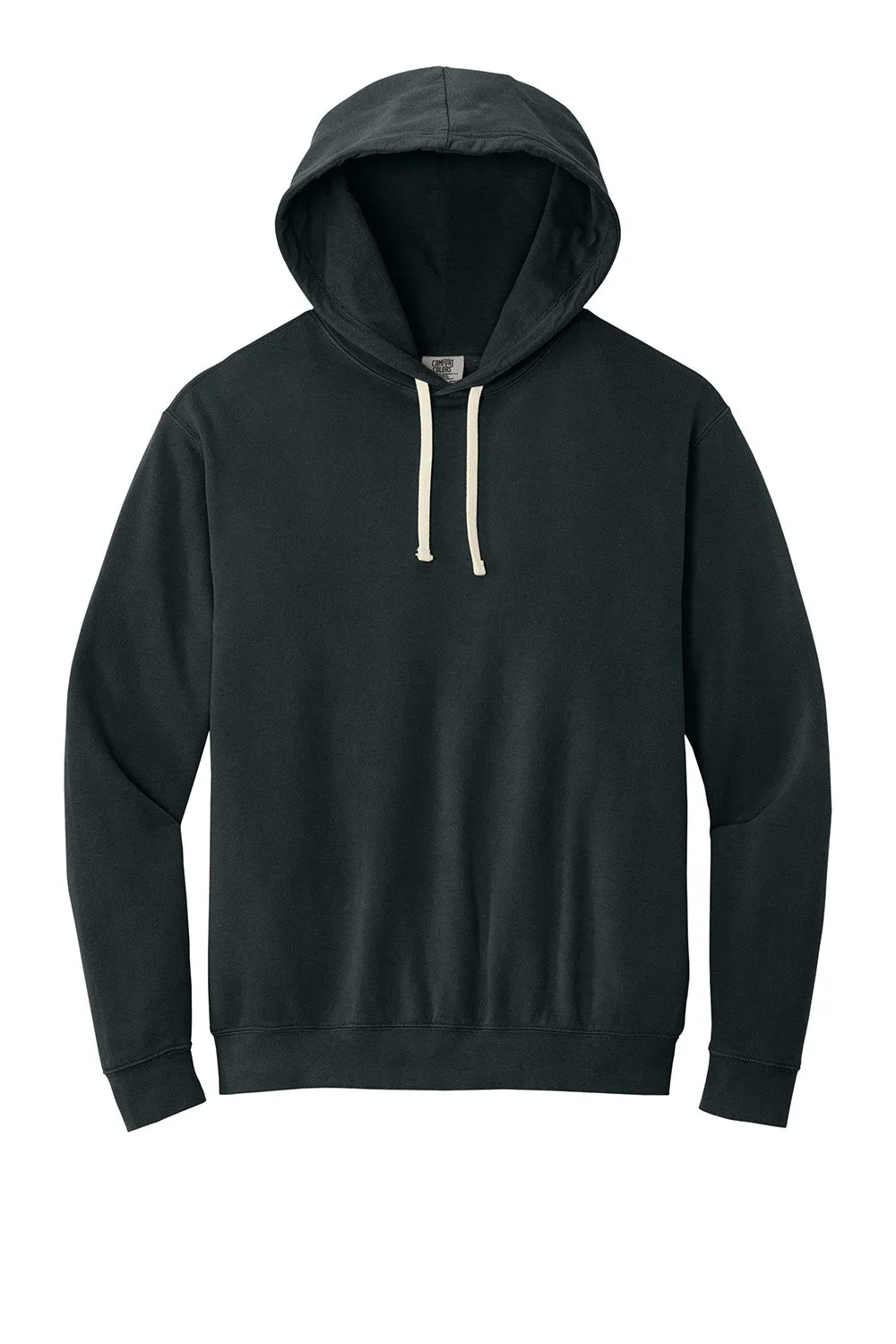 Comfort Colors Mens Garment Dyed Fleece Hooded Sweatshirt Hoodie - Black