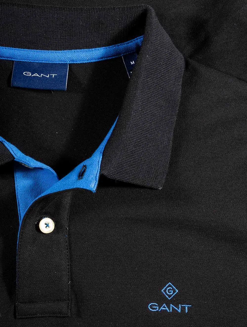 Contrast Collar Piqu�� Polo Shirt Black