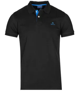 Contrast Collar Piqu�� Polo Shirt Black