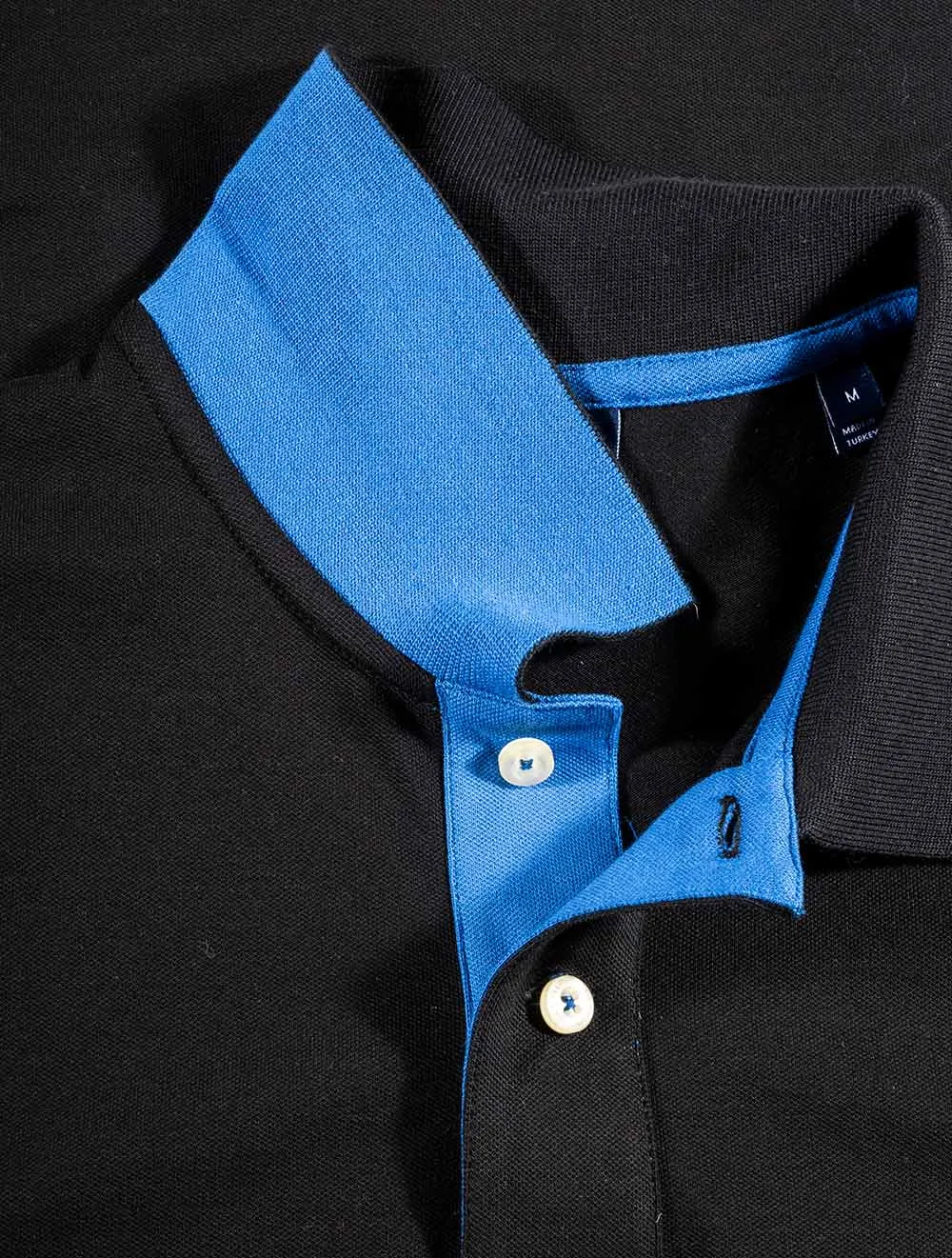 Contrast Collar Piqu�� Polo Shirt Black