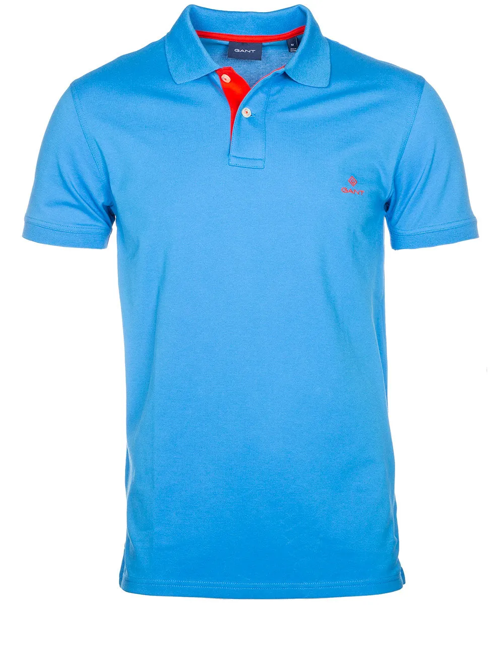 Contrast Collar Piqu�� Polo Shirt Clear Blue