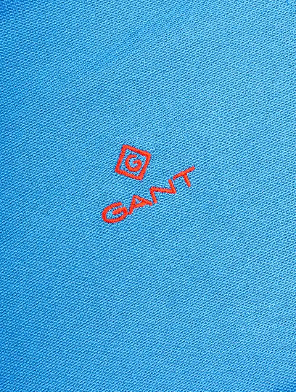 Contrast Collar Piqu�� Polo Shirt Clear Blue