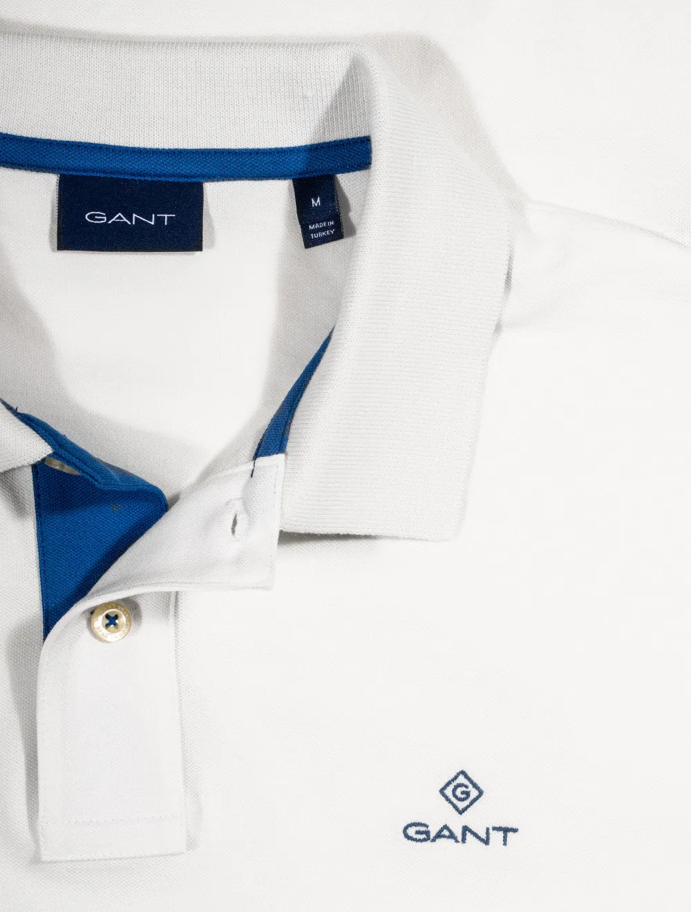 Contrast Collar Piqu�� Polo Shirt Eggshell
