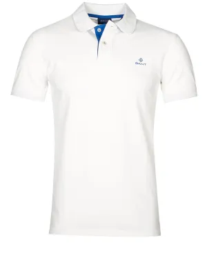 Contrast Collar Piqu�� Polo Shirt Eggshell