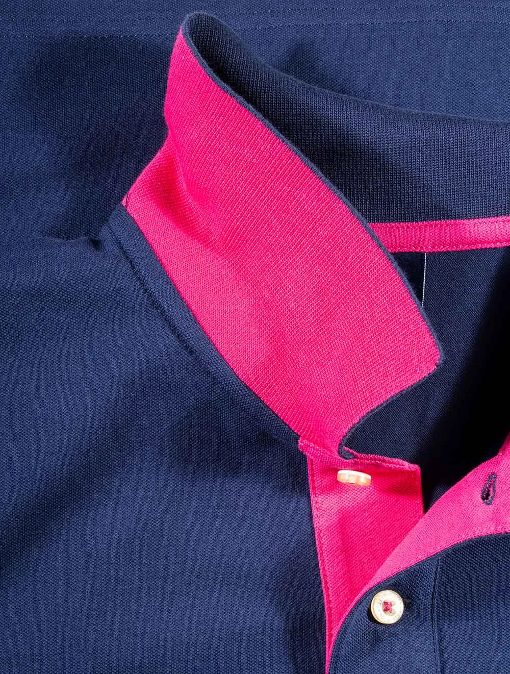Contrast Collar Pique Short Sleeved Rugger Persian Blue
