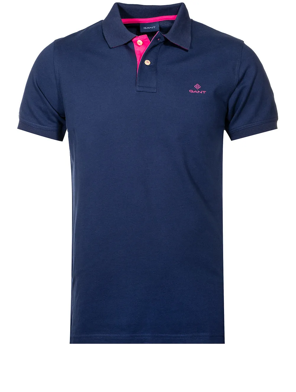 Contrast Collar Pique Short Sleeved Rugger Persian Blue