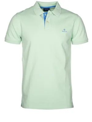 Contrast Collar Pique Shortsleeve Rugger Pastel Green