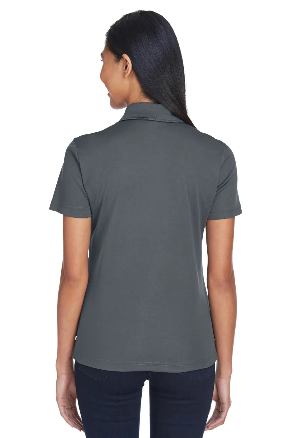 Core 365 Womens Balance Performance Moisture Wicking Short Sleeve Polo Shirt - Forest Green/Carbon Grey