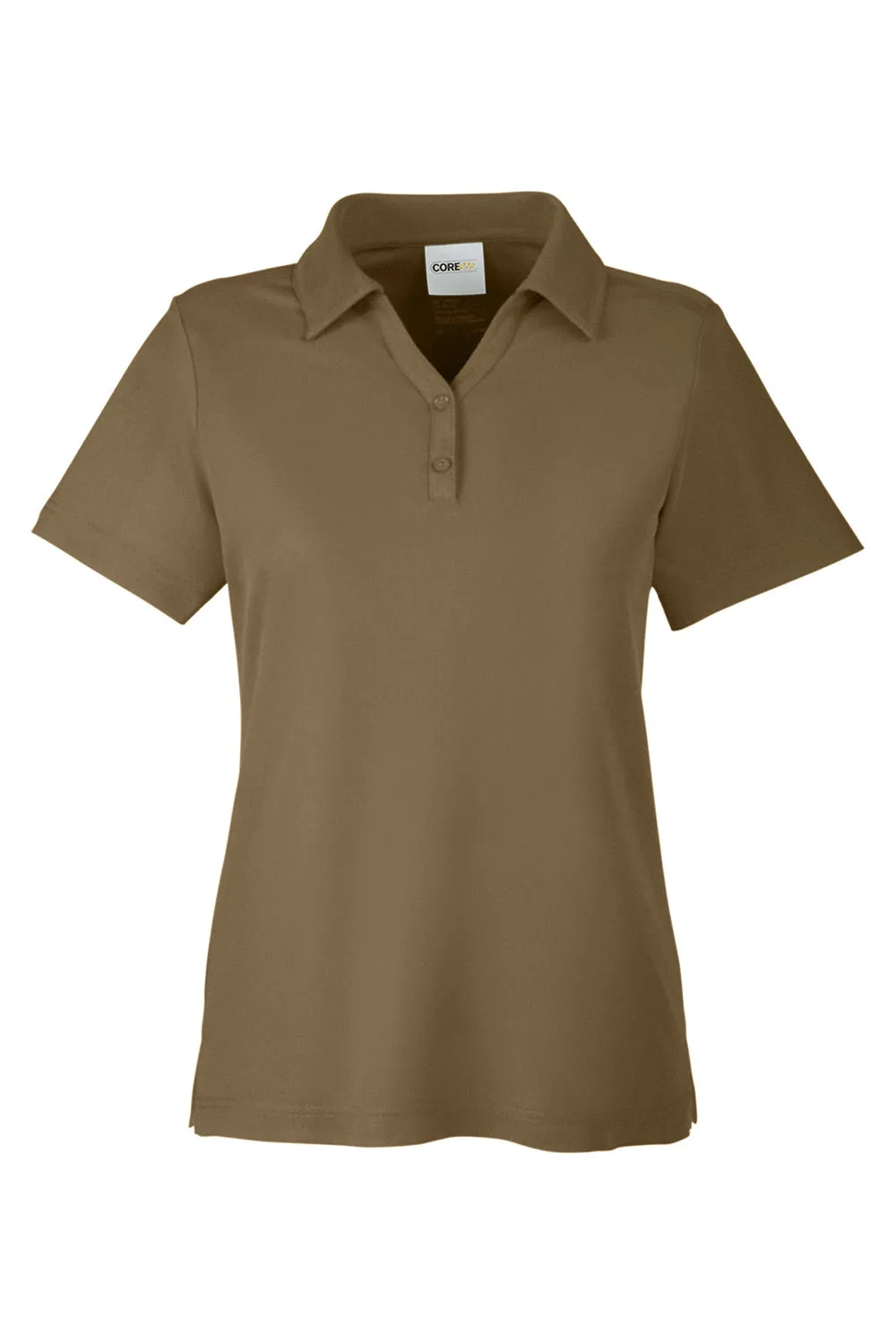 Core 365 Womens Fusion ChromaSoft Performance Moisture Wicking Pique Short Sleeve Polo Shirt - Coyote Brown