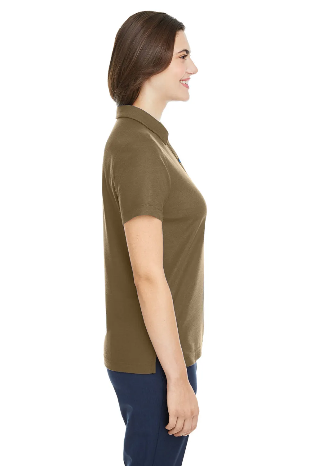 Core 365 Womens Fusion ChromaSoft Performance Moisture Wicking Pique Short Sleeve Polo Shirt - Coyote Brown