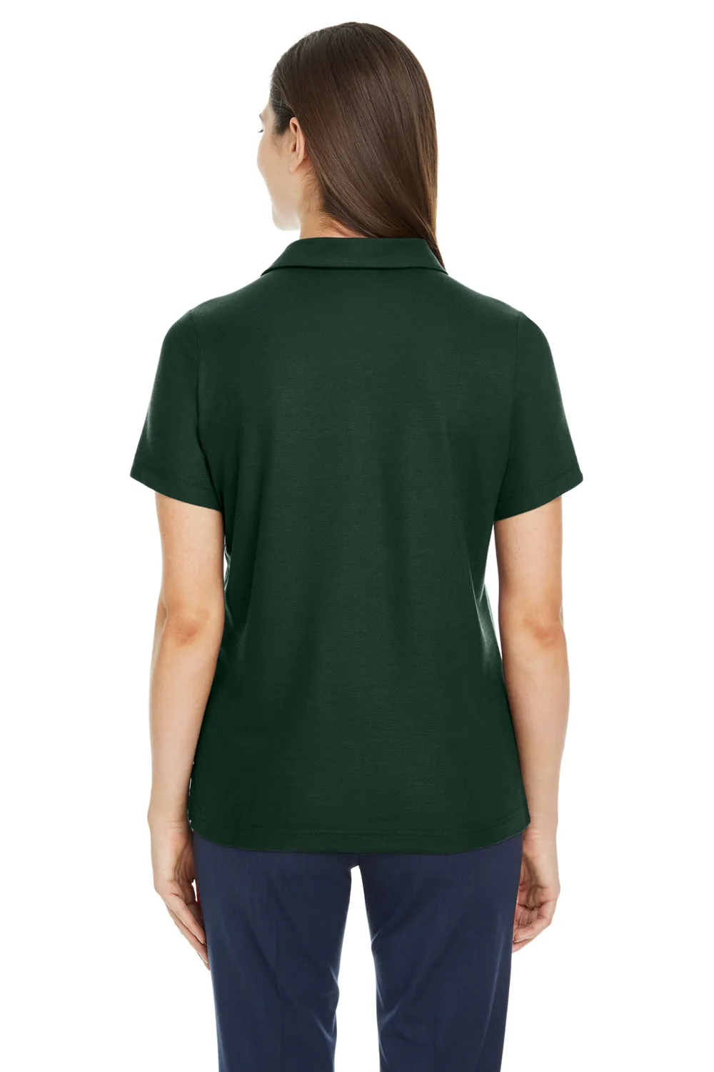 Core 365 Womens Fusion ChromaSoft Performance Moisture Wicking Pique Short Sleeve Polo Shirt - Forest Green