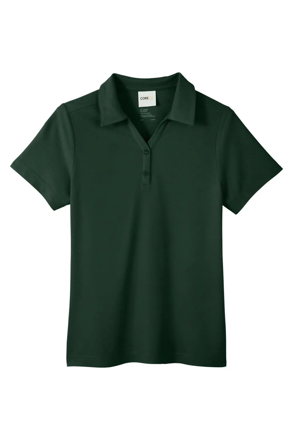Core 365 Womens Fusion ChromaSoft Performance Moisture Wicking Pique Short Sleeve Polo Shirt - Forest Green