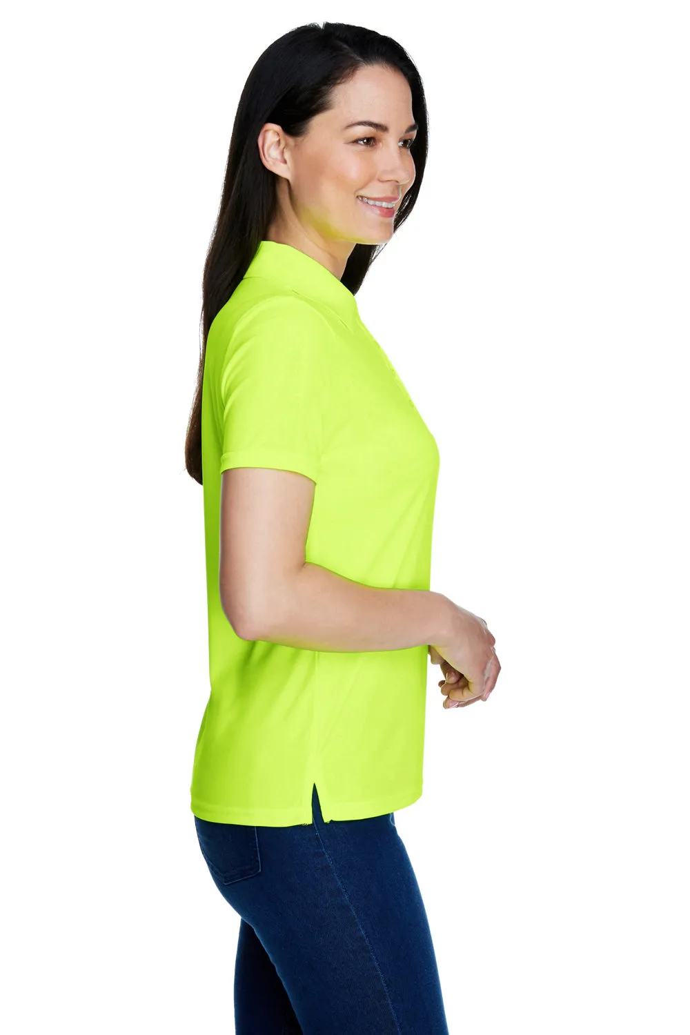 Core 365 Womens Origin Performance Moisture Wicking Short Sleeve Polo Shirt - Safety Yellow