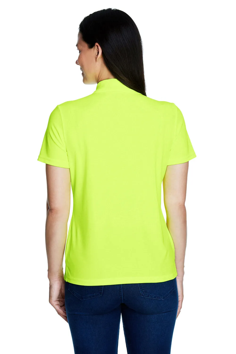 Core 365 Womens Origin Performance Moisture Wicking Short Sleeve Polo Shirt - Safety Yellow