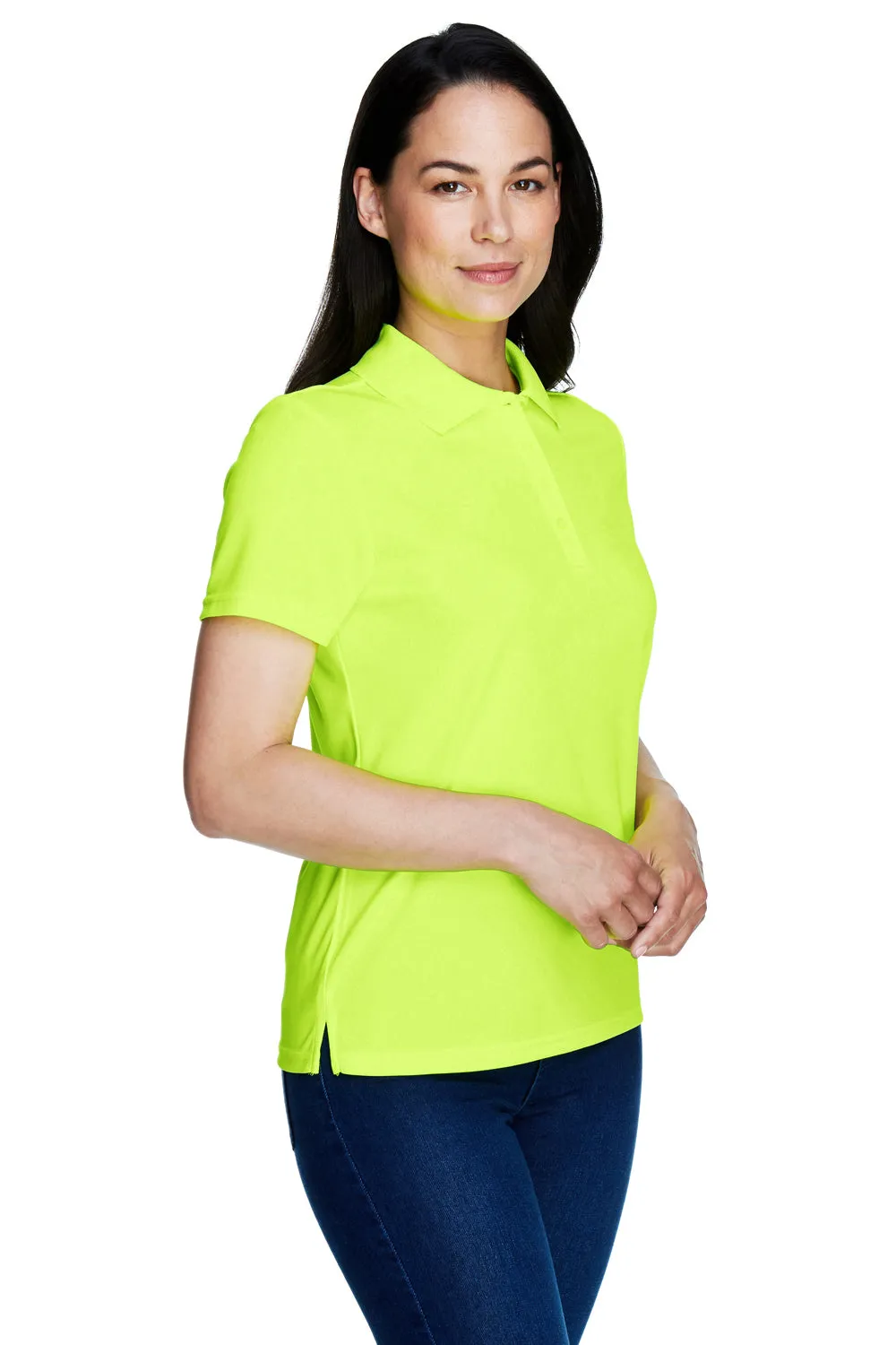 Core 365 Womens Origin Performance Moisture Wicking Short Sleeve Polo Shirt - Safety Yellow
